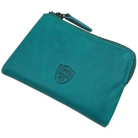 myledershop Cowhide Leather Wallet with RFID & NFC Protection, petrol, Modern