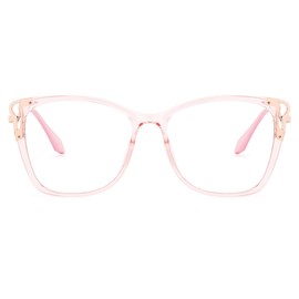 Zeelool Fashion Cat Eye Glasses Frame for Women with Non-prescription HD Clear Lens JGX278890-05 Pink