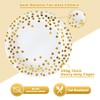 CENLBJ Disposable Paper Plates - White and Gold Paper Plates