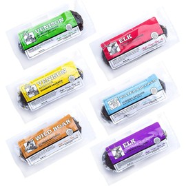 Game Summer Sausage Gift Pack (Venison, Cheddar, Elk, Elk Cheddar, Wild Boar, Venison Jalapeno Cheddar) (6- six ounce Chubs)