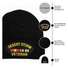 Beanie with Embroidered Desert Storm Veteran Black Patch
