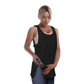 Mastectomy Recovery Tank Top with Drain Pockets Unisex Post Shoulder Surgery Shirts Full Snap Rotator Cuff Recovery Clothing, Black, X-Large