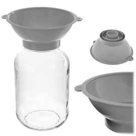 KADAX Plastic Jar Filler Funnel Funnel for Filling Mason Jars Diameter 43mm to 100mm Canning Funnel (Grey)