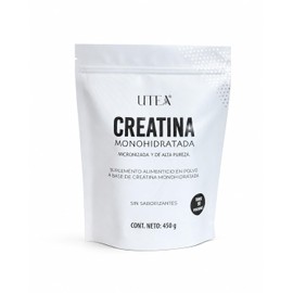 Creatina Monohidratada Micronizada en Polvo, Sin Saborizantes, 450 g, Rinde 90 Porciones, Suplemento Deportivo para Entrenamiento                     