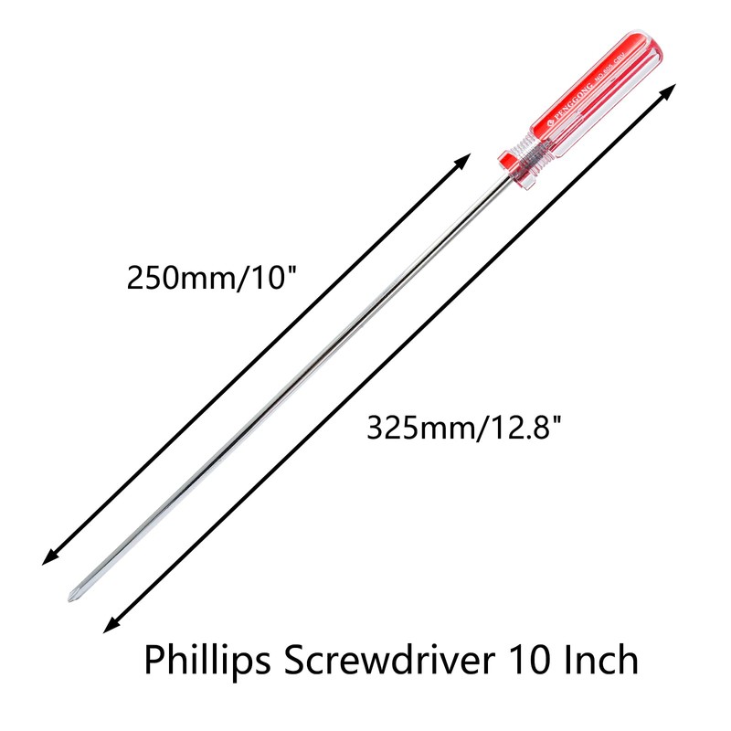 Kyuionty Phillips Screwdriver 10 Inch, Long Screwdriver #1 Extra Long