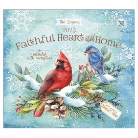 2025 Mini Wall Calendar-Faithful Heart And Home (6.75" X 6" X 1/8")