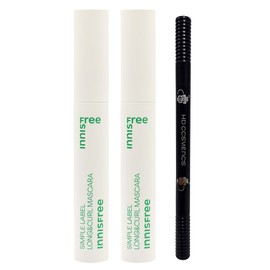 Innisfree Simple Label Mascara Long & Curl 2 x + Eyebrow Gray Brown 1 x Innisfree / 이니스프리 심플라벨 마스카라 롱앤컬 2개+아이브로우 회갈색 1개