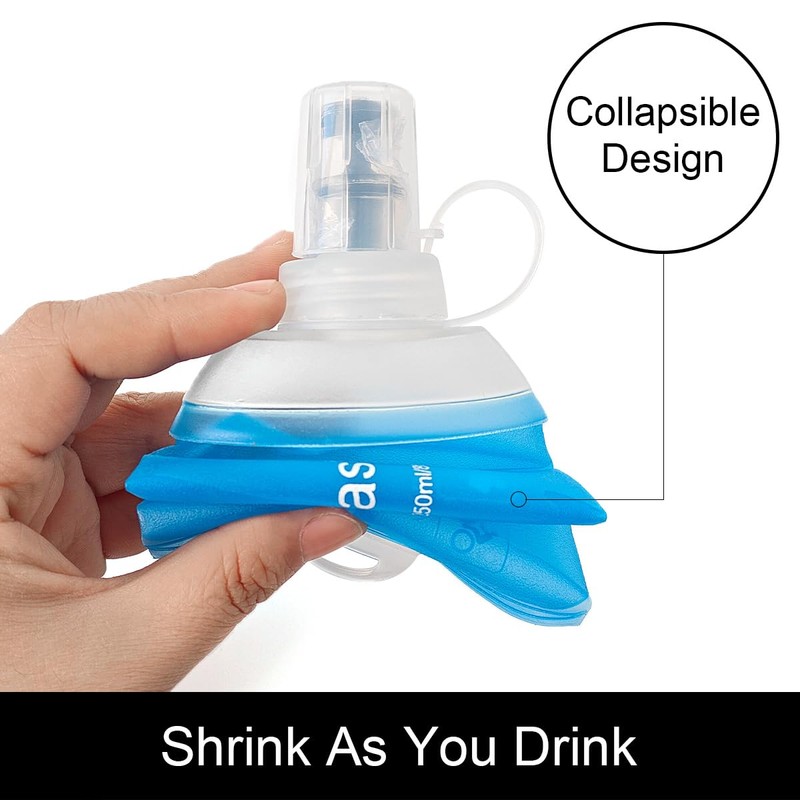 WILDREEDS 150ml Soft Flask, TPU Collapsible Soft Water Bottle for