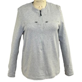 Alessandra B Women's Chemo Port Cotton Shirt - 5 Access Points - 2 Shouler Snap Long Sleeves, 3 Zipper Port Accesses