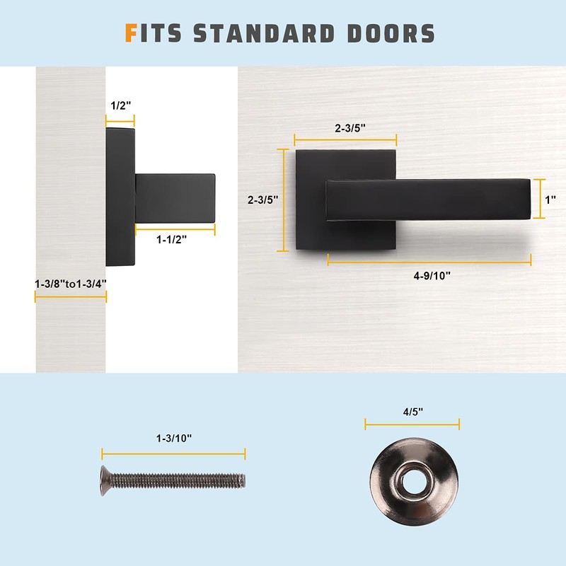 KNOBWELL 6 Pack Heavy Duty Dummy Door Handle Door Leversets,