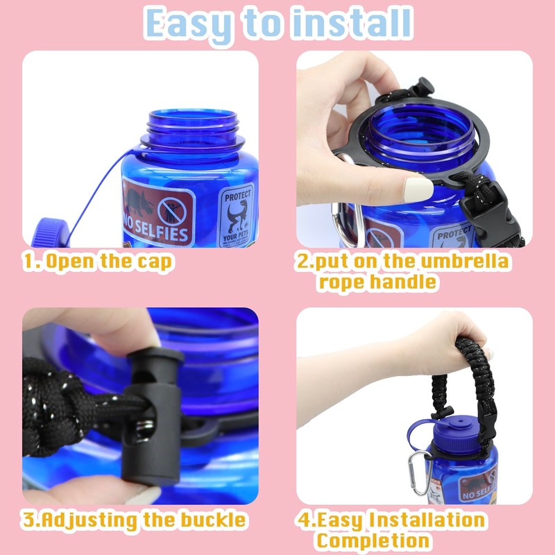 LUTQ 2 Packs Cap Strap for 32oz Wide Mouth Nalgene