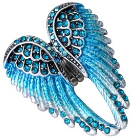 Szxc Jewelry Women's Crystal Angel Wings Stretch Rings Biker Jewelry