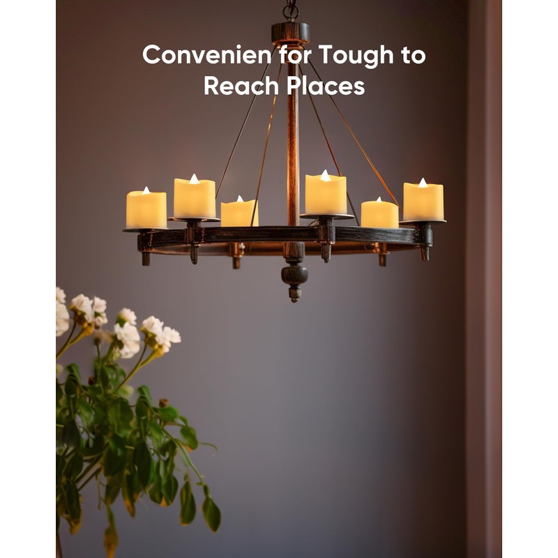 Homemory 12Pack Timer Flameless LED Votive Candles, Long Lasting Battery