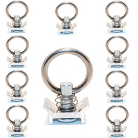 Gubar-Tech Heavy Duty 10 x Single Fitting Silver Aluminium for Airline Rails -1340 daN/kg End Fitting L-Track Lashing Rails