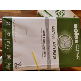 Boise X-9 Multi-Use Copy Paper, 11x17", 20 Lb, Bright White, 500 Sheets .New.