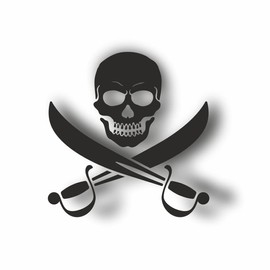 AMA SHOP PRESPACED SKULL STICKER BLACK PVC for Decal Wall Mural Car Motorcycle Helmet Camper