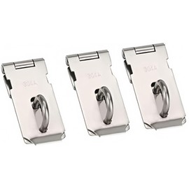 TOP-VIGOR 3Pcs Door Padlock Hasp, 3 inch Stainless Steel Heavy Duty Shed Lock Hasp, Door Clasp Gate Security Lock Latch Hinge for Internal External Door Cupboard Cabinet