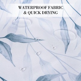 Labilin Cushion Covers Outdoor Waterproof Farmhouse Decorative Throw Pillow Covers for Patio Garden Balcony Camping, 18x18 Inch Blue Leaf Print Couch Pillows, Set of 2