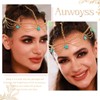 Auwoyss Turquoise Layered Head Chain Boho Star Hair Chain Forehead