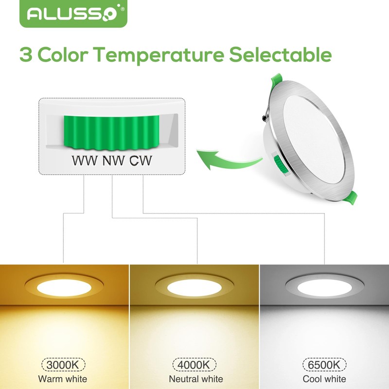 ALUSSO LED Recessed Ceiling Spotlights Dimmable, 5W Downlights Ultra Slim