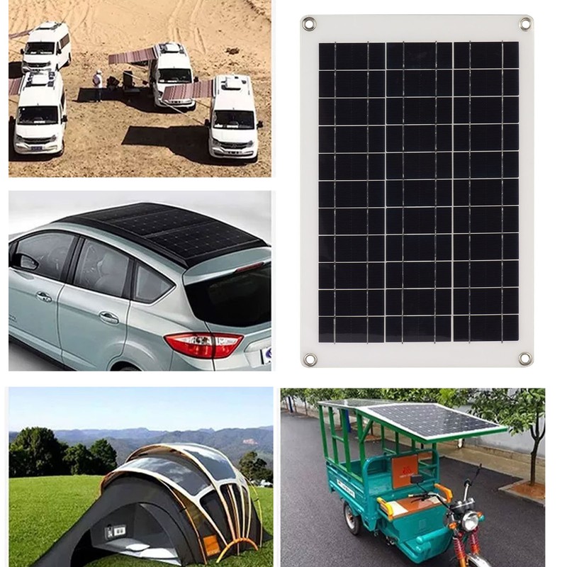 20W Polycrystalline Solar Panel Kit Flexible Photovoltaic Charging Panel with