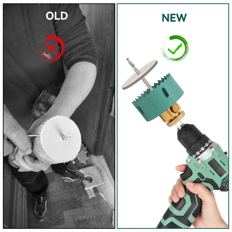 Quick Release Hole Saw Arbor with 3/8" Shank, Includes 2