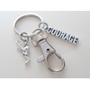 Martial Arts Keychain with Kicking Student Charm, Courage Charm, and