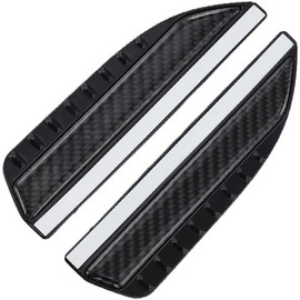 Protector de cejas para espejo lateral de coche para la mayoría de vehículos, con aspecto de fibra de carbono, protector de lluvia y sol, 2 unidades, 180 x 48 mm, instalación sencilla
