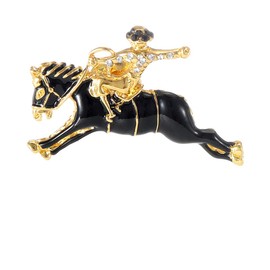 coadipressGold Derby Horse Racing Brooch For Women And Men Rhinestone Horse Pin Brooch Kentucky Western Cowgirl Pin Jewelry for Horse Lover (Gold)