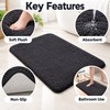 Long-Hair Furry Bathroom Mat, Absorbent Plush Shower Floor Rug, Soft