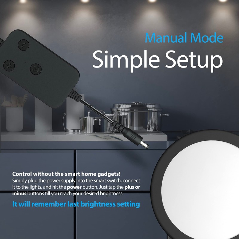 EShine 6 Pack Black Smart Dimmable LED Puck Lights Compatible