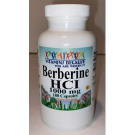 Pure and High Potency Berberine; 1000mg Per Serving; 180 Capsules