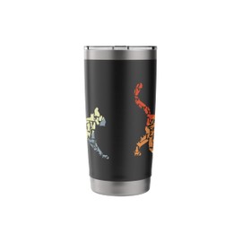 Cat Silhouette Images Vintage Look Stainless Steel Insulated Tumbler