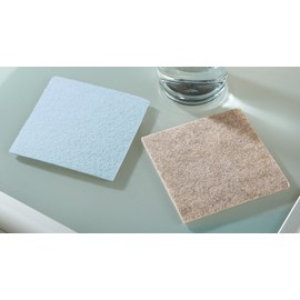 Felt Coasters, Set of 4, Square, Beige