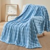 Deamsure Twin Blanket for Couch Blue 3D Bubble Fleece Soft