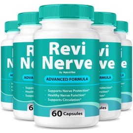 (5 Pack) Revi Nerve – ReviNerve Daily Nerve Support Supplement with Natural Ingredients for Nerve Comfort & Signaling Health | Nerves & Neuropathy Balance Formula, Easy-to-Take Pills (300 Capsules)
