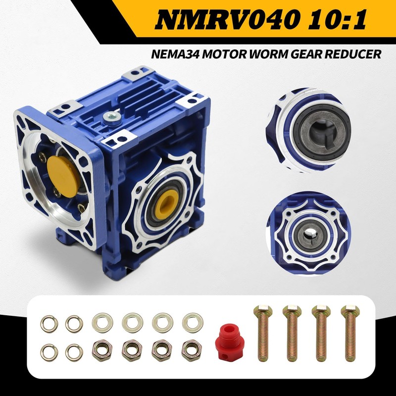 Jecoupoon NMRV040 Worm Gear Reducer Ratio 10:1 Connection Matching Standard