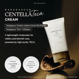 SKIN1004 Madagascar Centella TECA Cream, Korean Centella Face Moisturizer for Blemish-Prone Skin with TECA & PDRN, Cica Cream for Oil & pH Balance with Vitamin E, Korean Skin Care, 2.53 fl.oz / 75ml