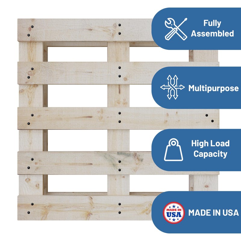 Greaton, Wooden Pallets, Easy for Commercial Use, Strong Sturdy Structure,