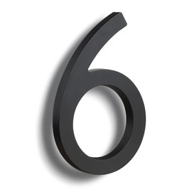 HASWARE 6 Inch Stylish ABS House Numbers - Black Sleek Design - Durable and Easy to Install (Black, 6)