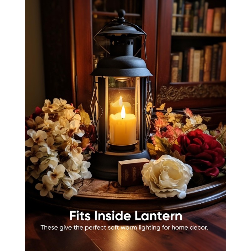 Homemory 2" x 2" Timer Flickering Flameless Candles, Realistic Battery