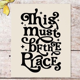 This Must Be The Place Print, Black and White, Scandinavian, Beige Wall Art, Neutral Wall Art, Retro 70s Home Decor, 70s Wall Art, Retro Home Decor, Bar Cart Artwork, Unframed (11x14 inches)
