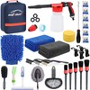 AUTODECO 33Pcs Car Wash Detailing Kit Cleaning Kits with Foam
