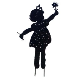 Girl Sculpture Garden Silhouette Stake Metal Sculpture for Patio Lawn Yard Decor
