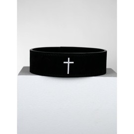 Cross 10MM Lever Suede Belt - Color: Black, Size: XL