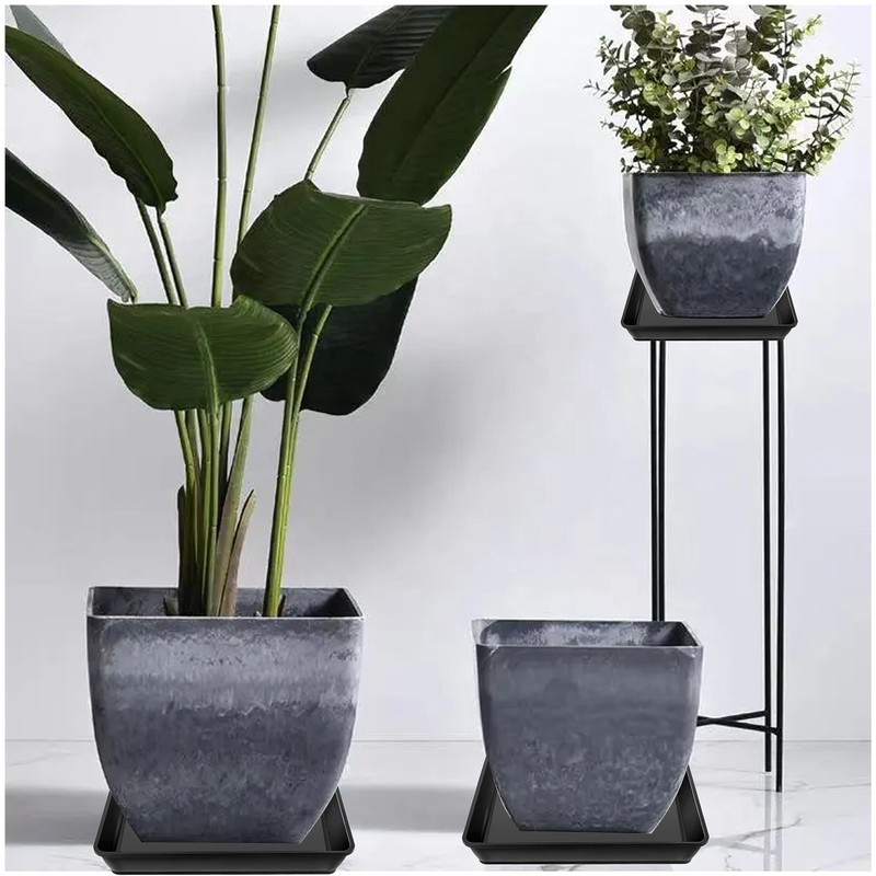 LWALRS Square Plant Saucer 20 22 Inch 2 Pack, Extra