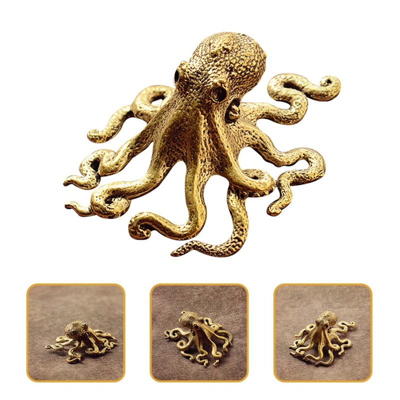 Warmhm Retro Octopus Model Ornament Octopus Statue Figurine Desktop Adornment