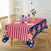 Honellaty 4th of July Tablecloth Patriotic Stripes and Stars Fourth