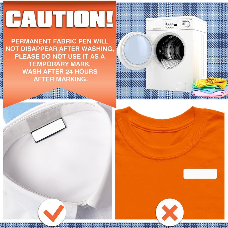 Honoson 300 Pcs Clothing Labels No Iron Fabric Labels Washable