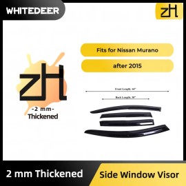 ZH Fits Nissan Murano 2015-2024 Side Window Visor Sun Rain Deflector Guard Thick
